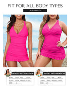 Emoswims - Deep V Cross-Back Ruched One-Piece Swimsuit