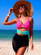 Emoswim - Women’s One Piece Swim Dress Cut Out Tummy Control Swimsuit with Skirt
