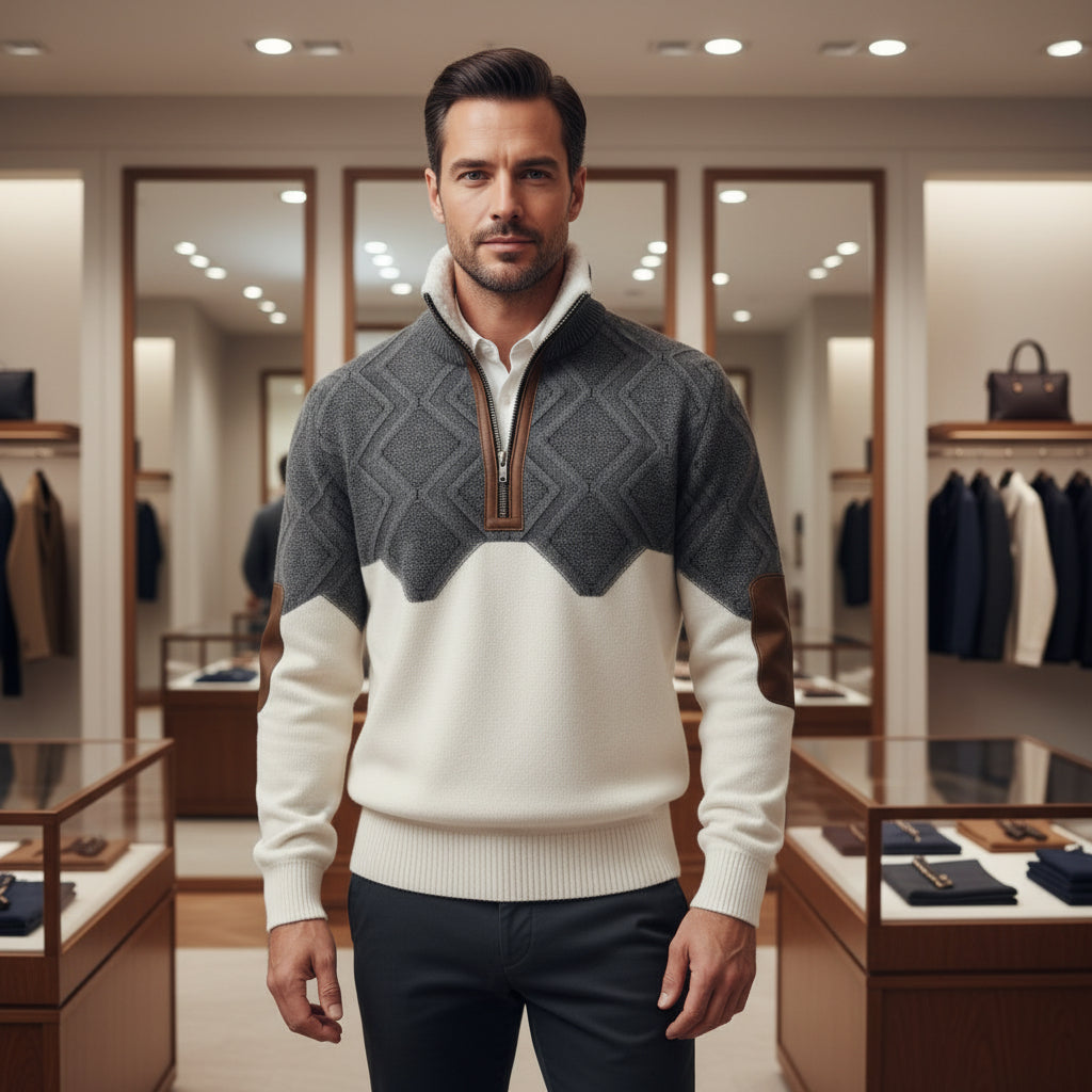 Falk | Jersey de calidad con cuello alto acolchado