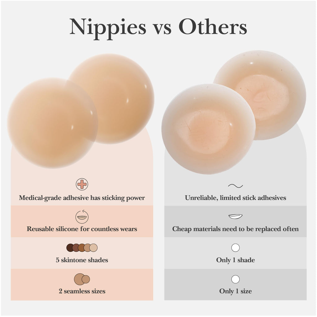 Emoswims - Nipple Cover Sticky Adhesive Silicone Nipple Pasties Reusable Pasty Nipple Covers for Women with Travel Box