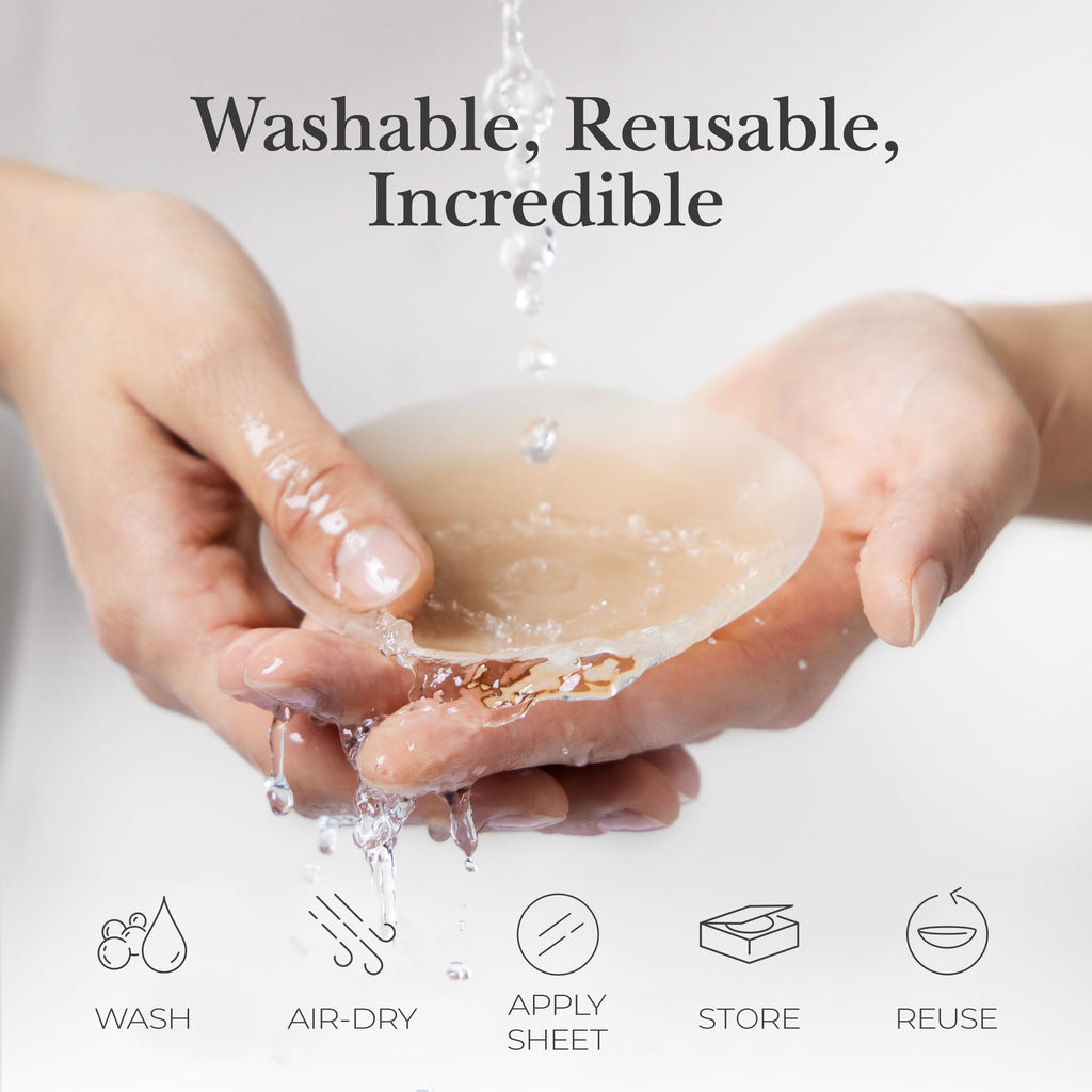 Emoswims - Nipple Cover Sticky Adhesive Silicone Nipple Pasties Reusable Pasty Nipple Covers for Women with Travel Box