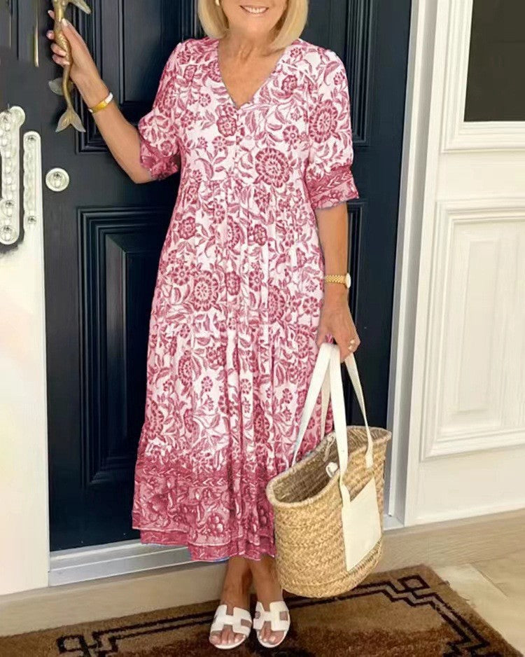 Keisha | Vestido Floral con Escote en V