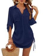 Emoswims - Coverup Drawstring Beach Dress Shirt