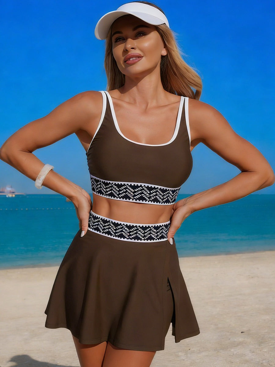 Emoswim - Women's Tankini Swimsuits Two Piece Bathing Suit Modest Swim Skirt Sports Swim Suits