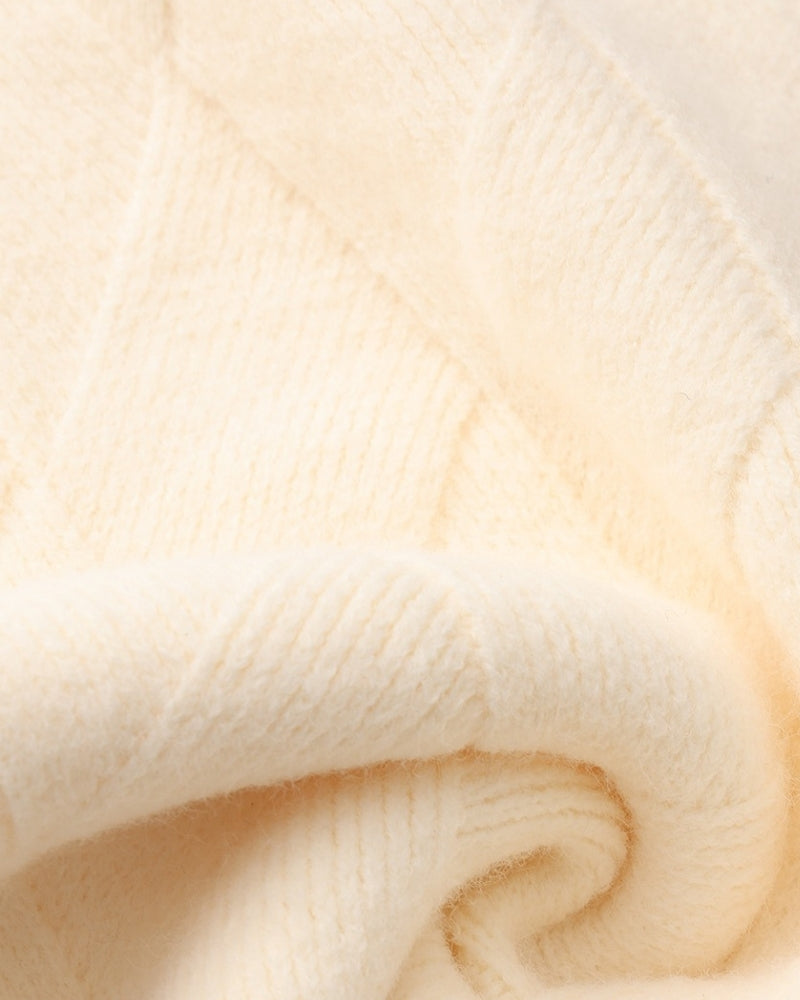 Jersey de cuello redondo con tejido de diamantes