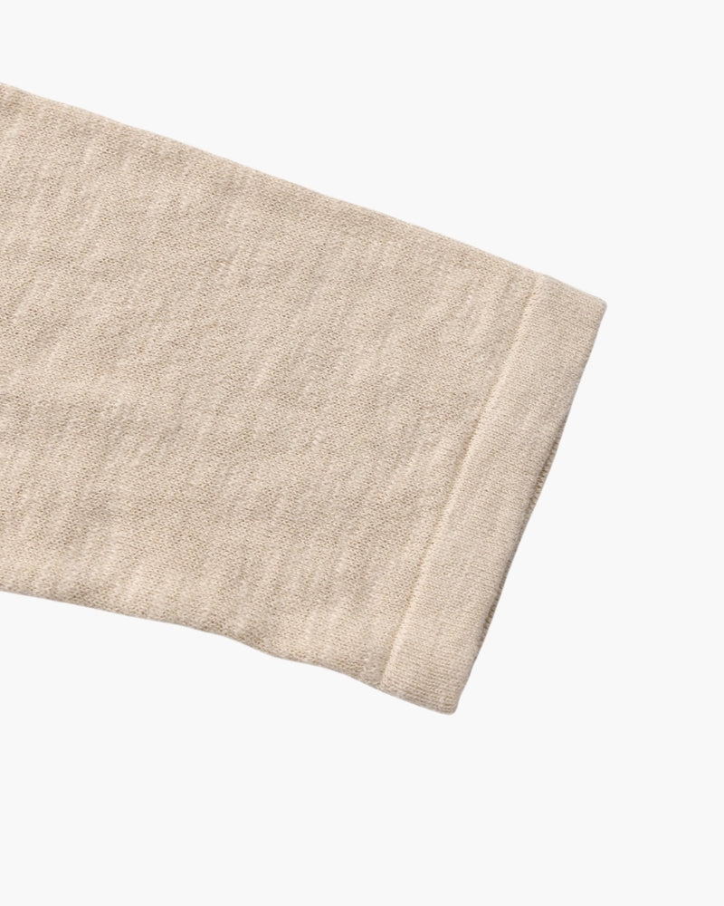 Camiseta básica de cuello redondo de algodón y lino