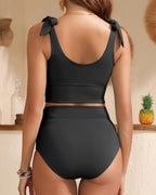 Emoswims - Two Piece High Waisted Swimsuits Women Tummy Control Bikini Modest Bathing Suit