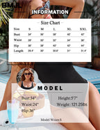 Emoswims - Women's One Piece Swimsuit Sports Adjustable Strap Bathing Suit Color Block Ribbed High Cut Swimsuits