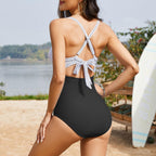 Emoswims - Women's One Piece Swimsuits Tummy Control Cutout High Waisted Bathing Suit Wrap Tie Back