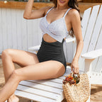 Emoswims - Women's One Piece Swimsuits Tummy Control Cutout High Waisted Bathing Suit Wrap Tie Back