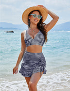 Emoswims - Women's High Waisted Bikini Sets Tummy Control Swim Skirt Two Piece Swim Suit