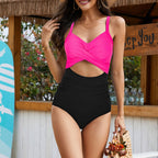 Emoswims - Women's One Piece Swimsuits Tummy Control Cutout High Waisted Bathing Suit Wrap Tie Back
