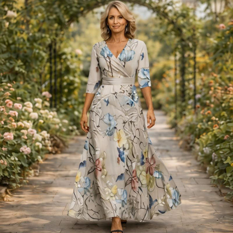 Lillian | Vestido Maxi Fluido Cruzado