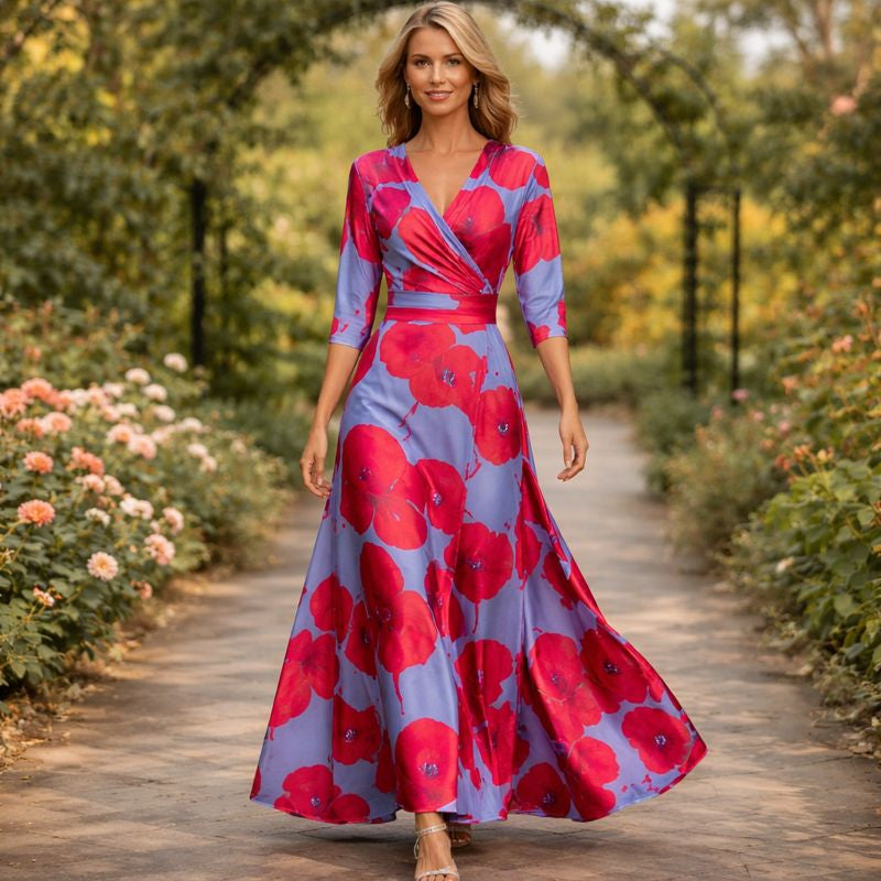 Lillian | Vestido Maxi Fluido Cruzado