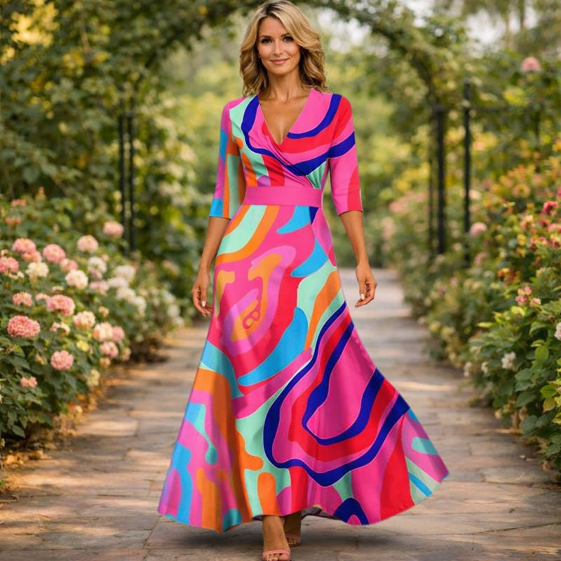 Lillian | Vestido Maxi Fluido Cruzado