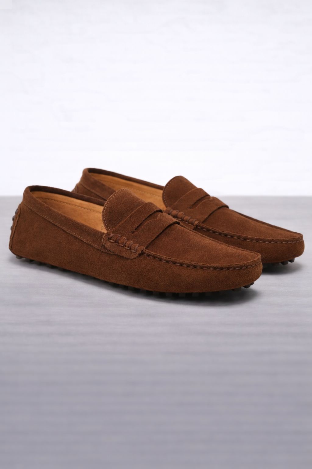 MOCASINES DE ANTE CON PUNTERA
