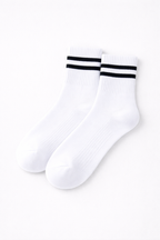 CALCETINES DEPORTIVOS PREMIUM UNISEX – RAYAS BLACK & WHITE - PACK DE 5