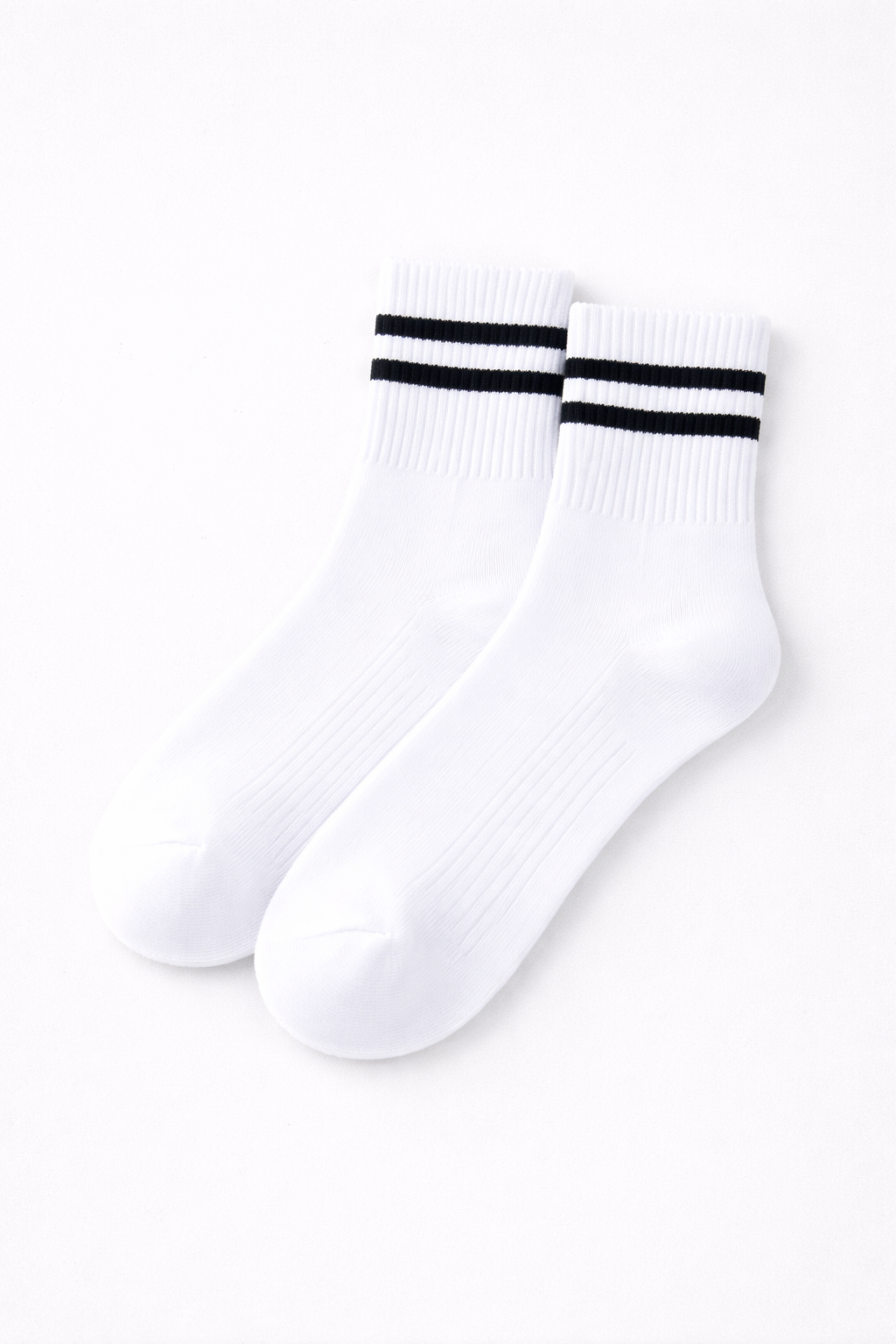 CALCETINES DEPORTIVOS PREMIUM UNISEX – RAYAS BLACK & WHITE - PACK DE 5
