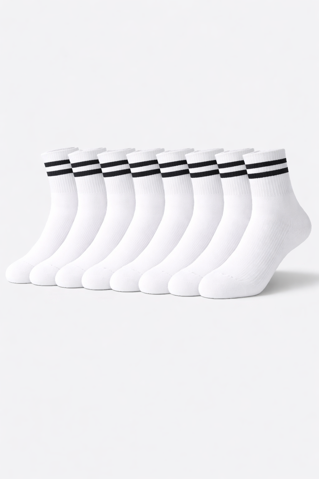CALCETINES DEPORTIVOS PREMIUM UNISEX – RAYAS BLACK & WHITE - PACK DE 5