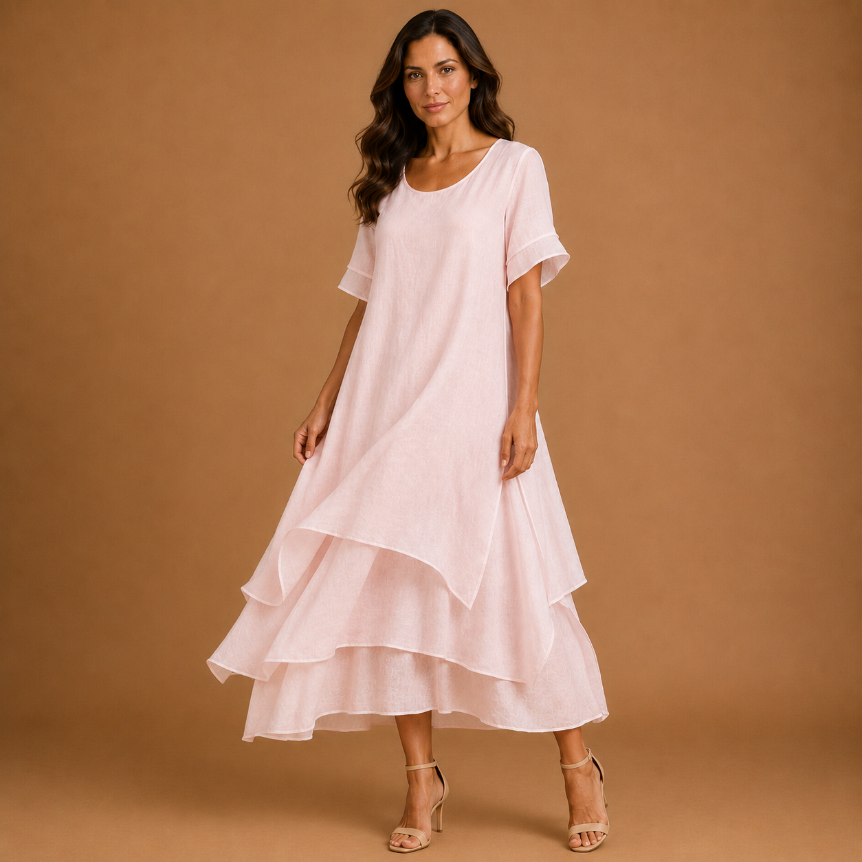 ARIA | Vestido maxi fluido con volantes en capas