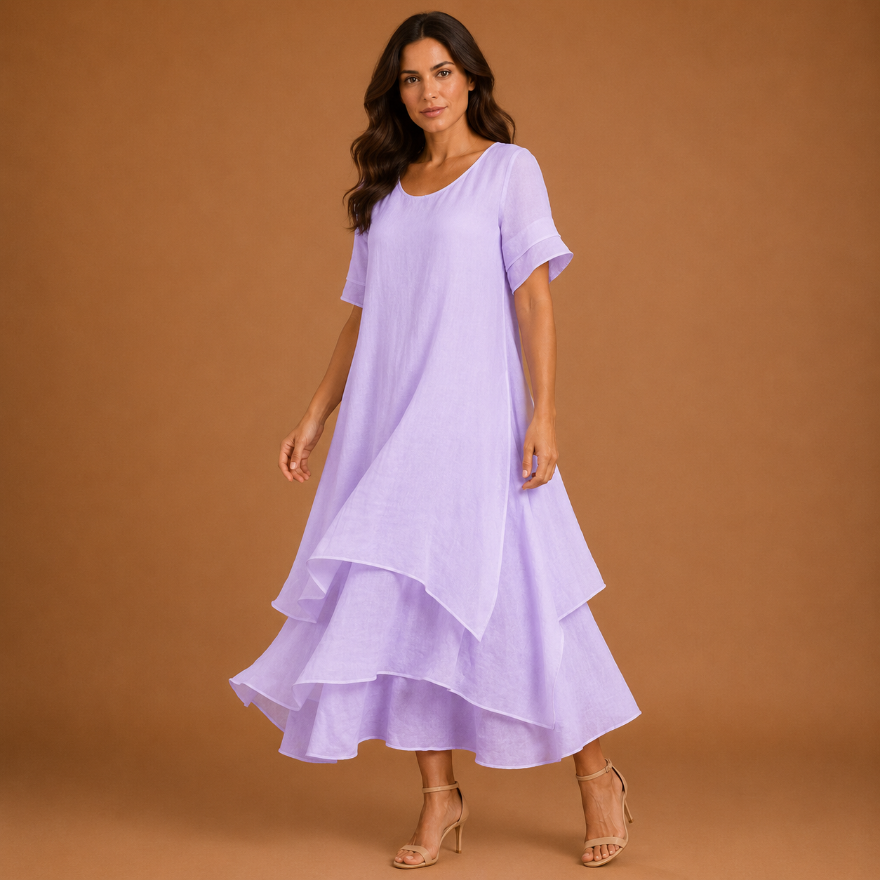 ARIA | Vestido maxi fluido con volantes en capas