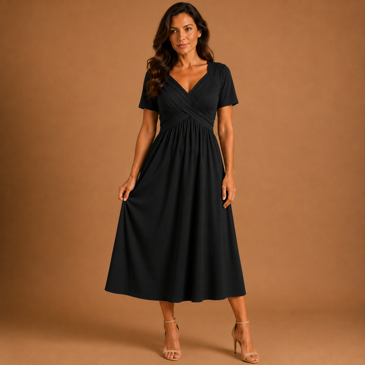 ALICE | Vestido midi de corte evasé, elegante