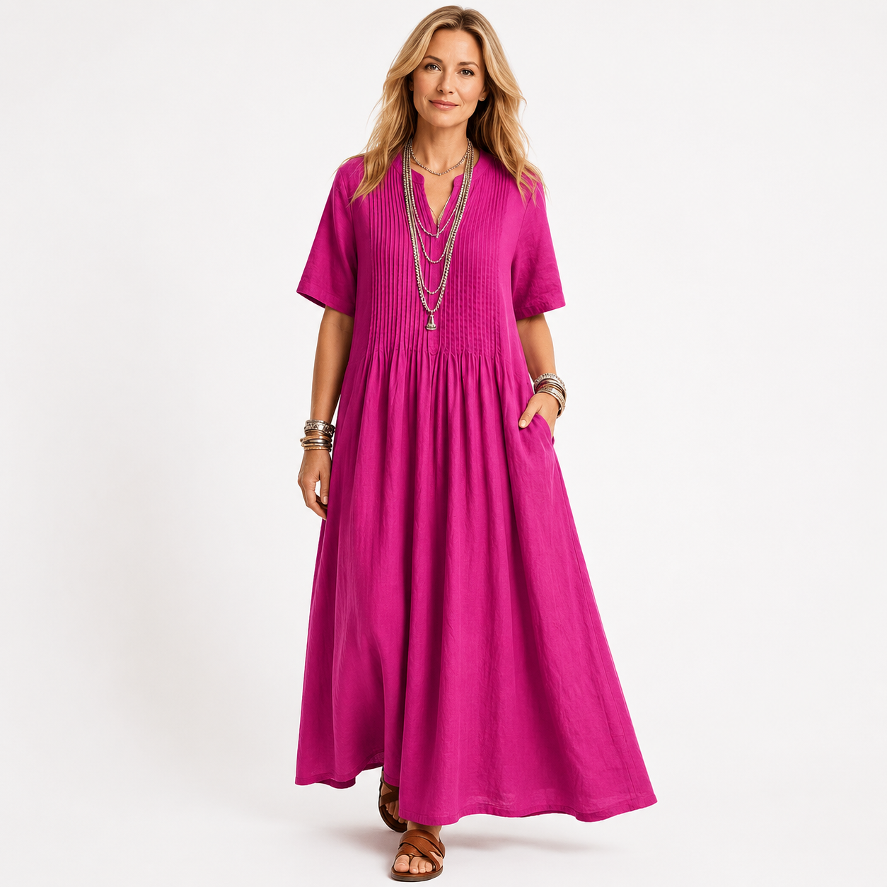 BETSAIDA | Vestido largo con escote en V