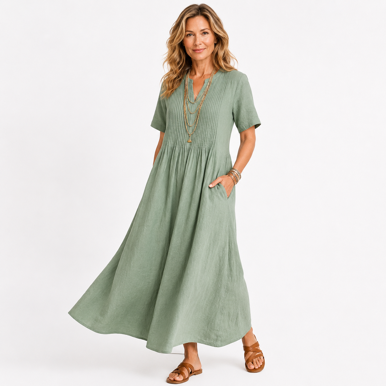 BETSAIDA | Vestido largo con escote en V