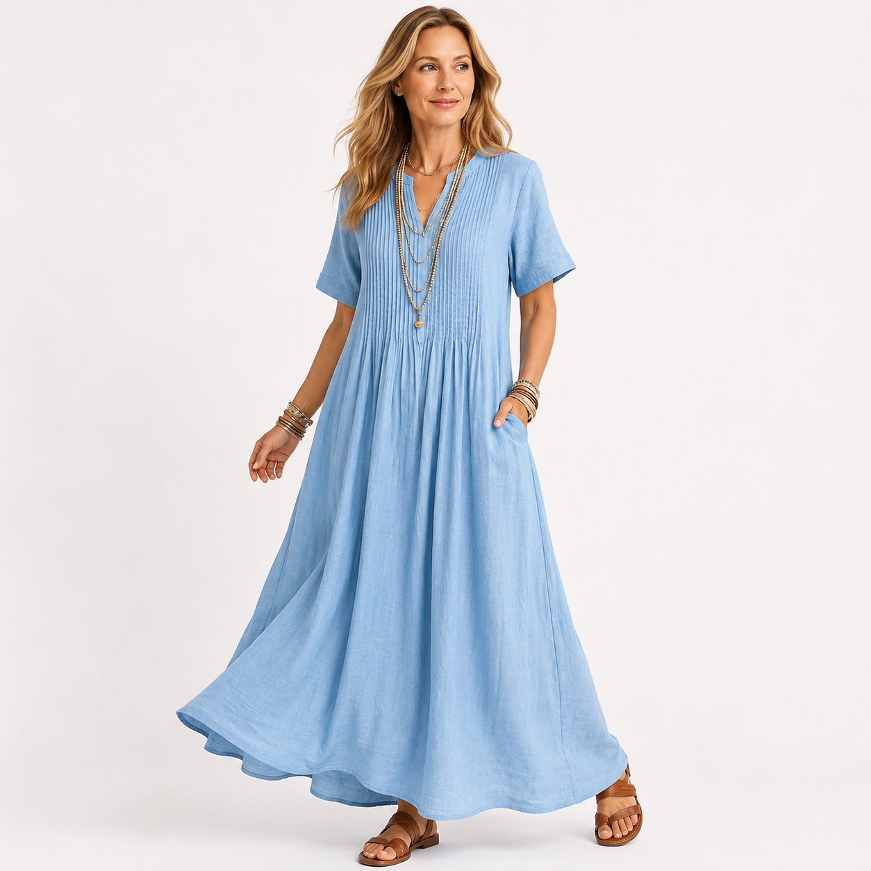 BETSAIDA | Vestido largo con escote en V