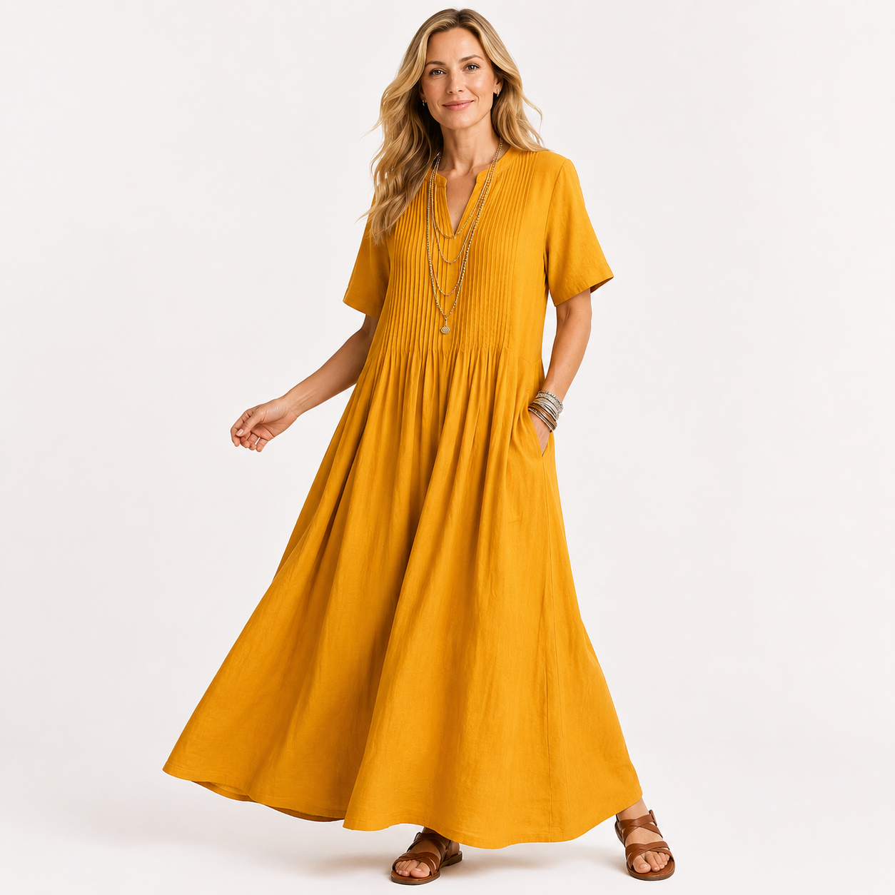 BETSAIDA | Vestido largo con escote en V