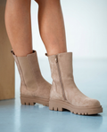Botas Chelsea de ante gris topo