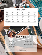 Emoswims - Women's High Waisted Bikini Sets Sporty Two Piece Swimsuits Color Block Cheeky High Cut Bathing Suits