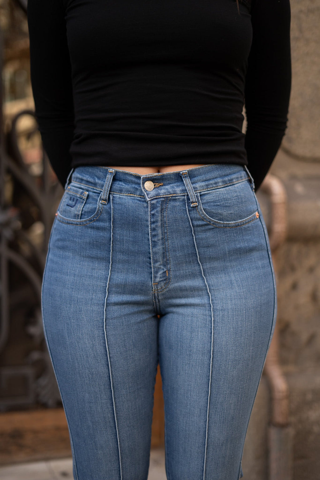 70'S FLARE HIGH RISE - BLUE