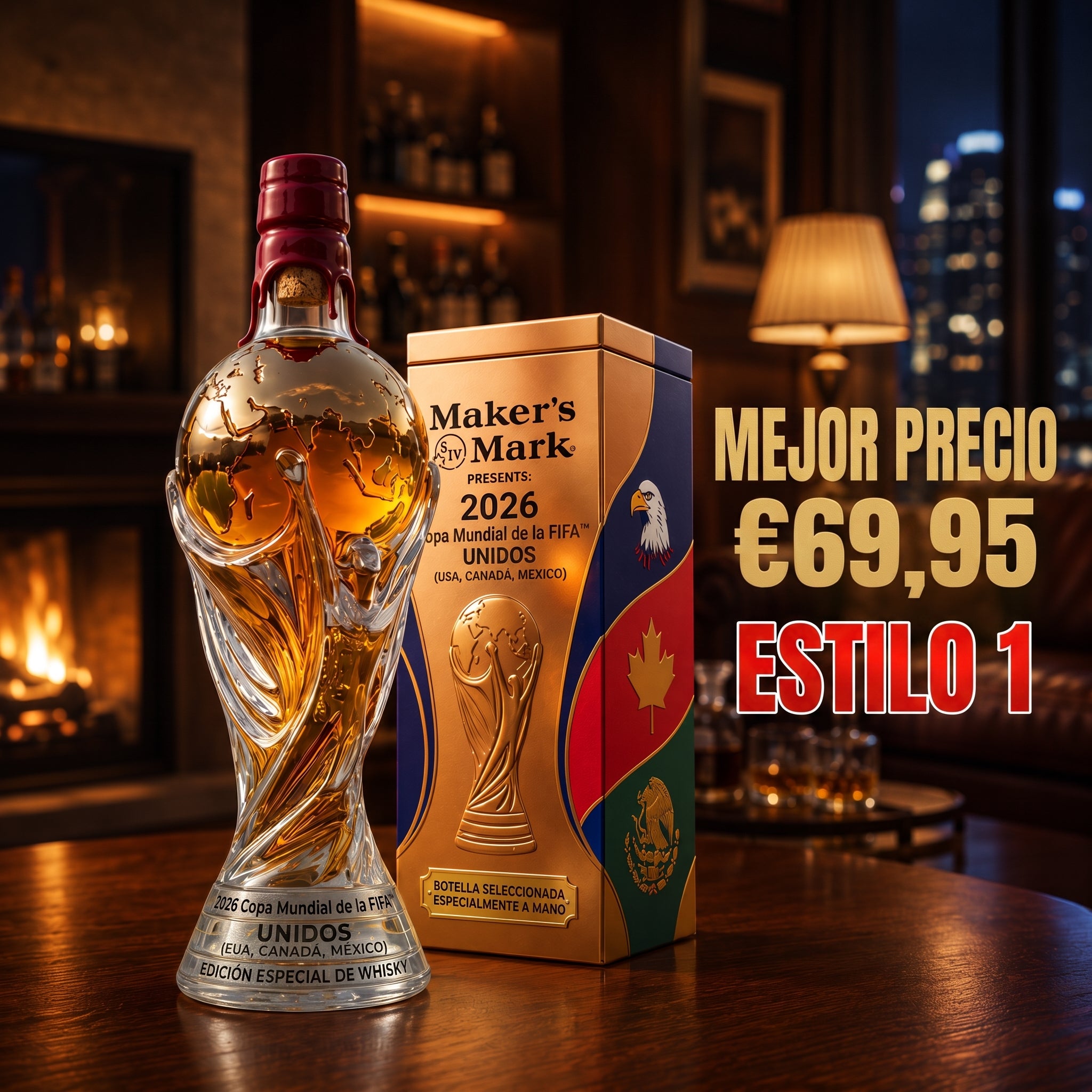 Botella de Whisky - Edición Copa del Mundo 2026