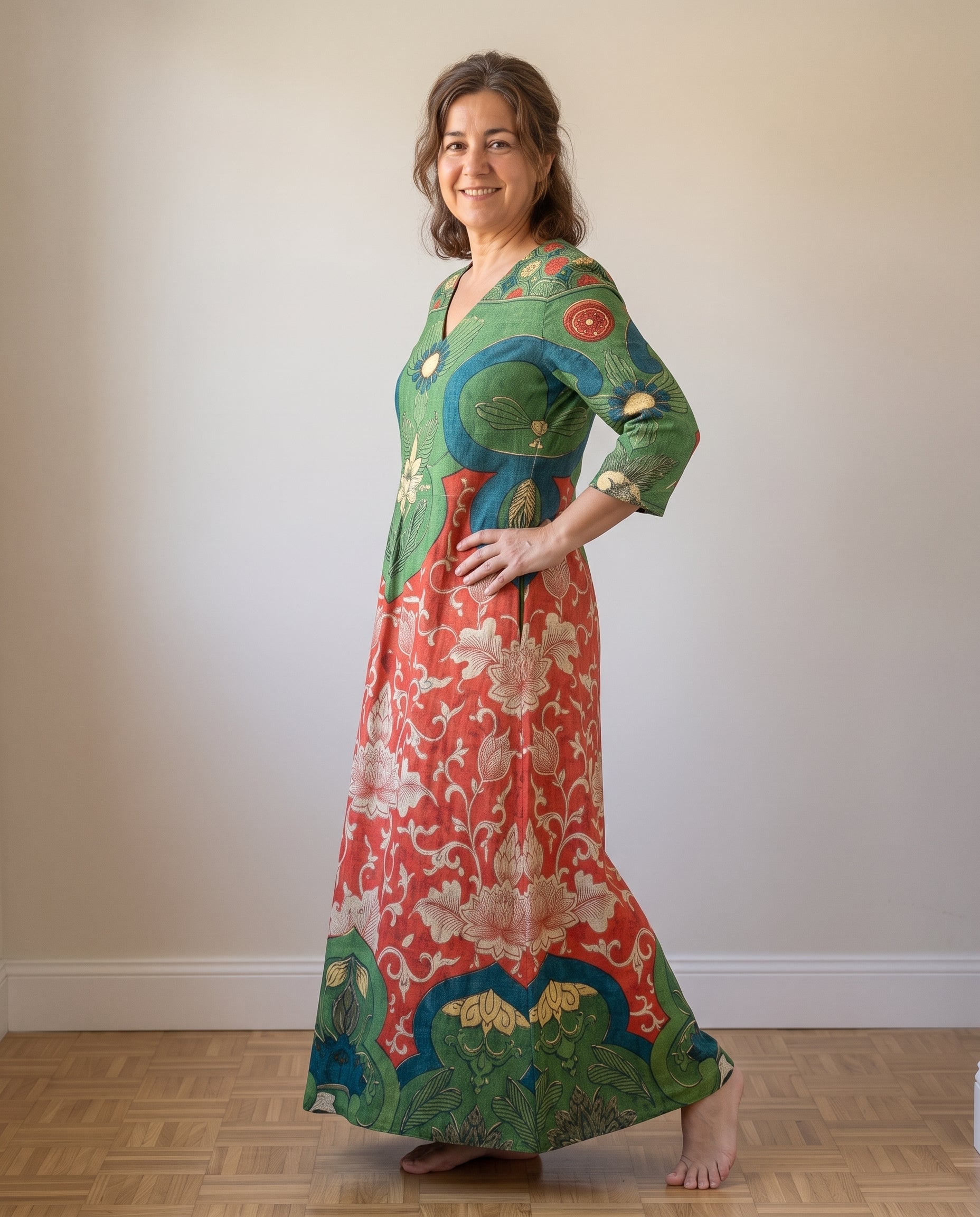 Carmen | Vestido largo con estampado floral vintage