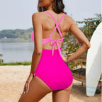 Emoswims - Women's One Piece Swimsuits Tummy Control Cutout High Waisted Bathing Suit Wrap Tie Back