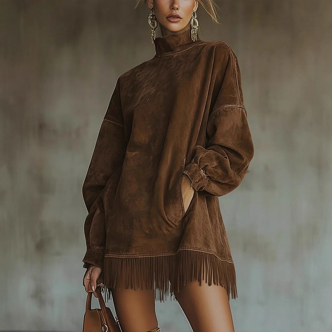 Olive - Vestido de cuello alto