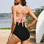 Emoswims - Women's One Piece Swimsuits Tummy Control Cutout High Waisted Bathing Suit Wrap Tie Back