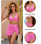 Emoswims - Women's High Waisted Bikini Sets Tummy Control Swim Skirt Two Piece Swim Suit
