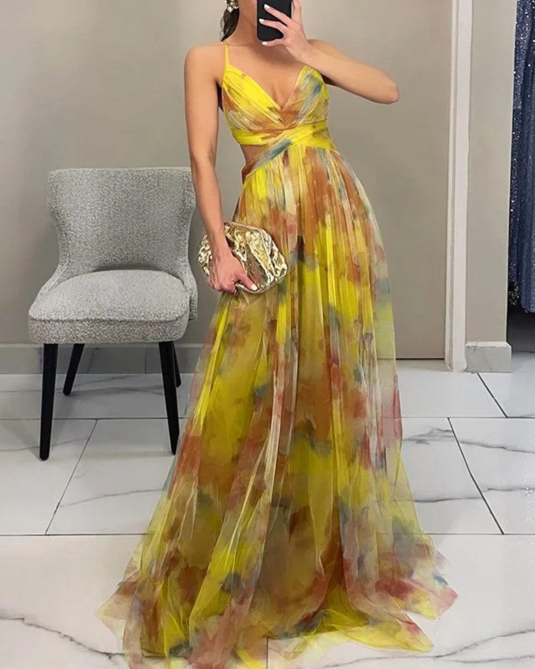 Gabriel Moreno| Vestido Maxi Elegancia Floral