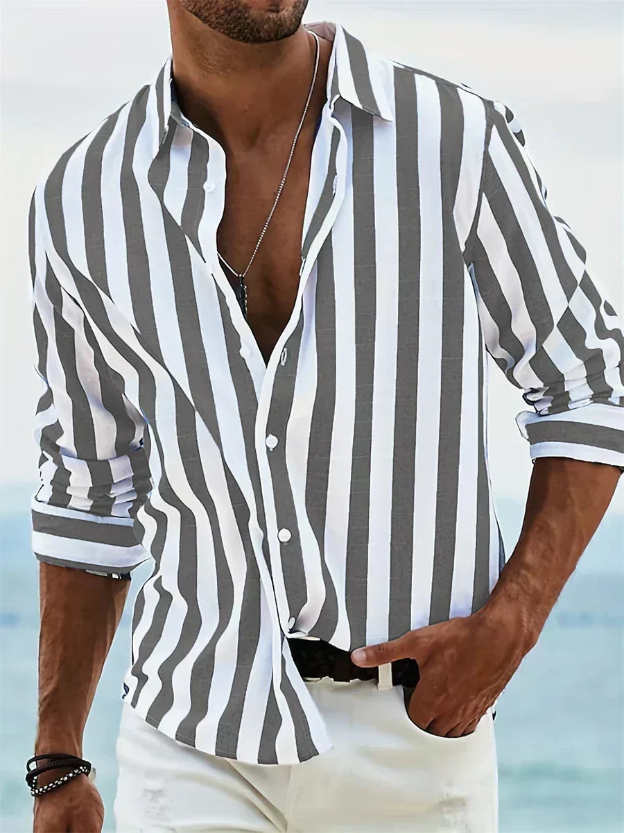 Gabriel Moreno™ | Camisa de rayas ligera de verano
