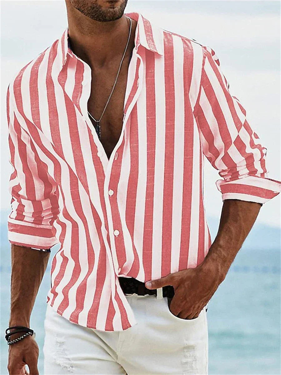 Gabriel Moreno™ | Camisa de rayas ligera de verano