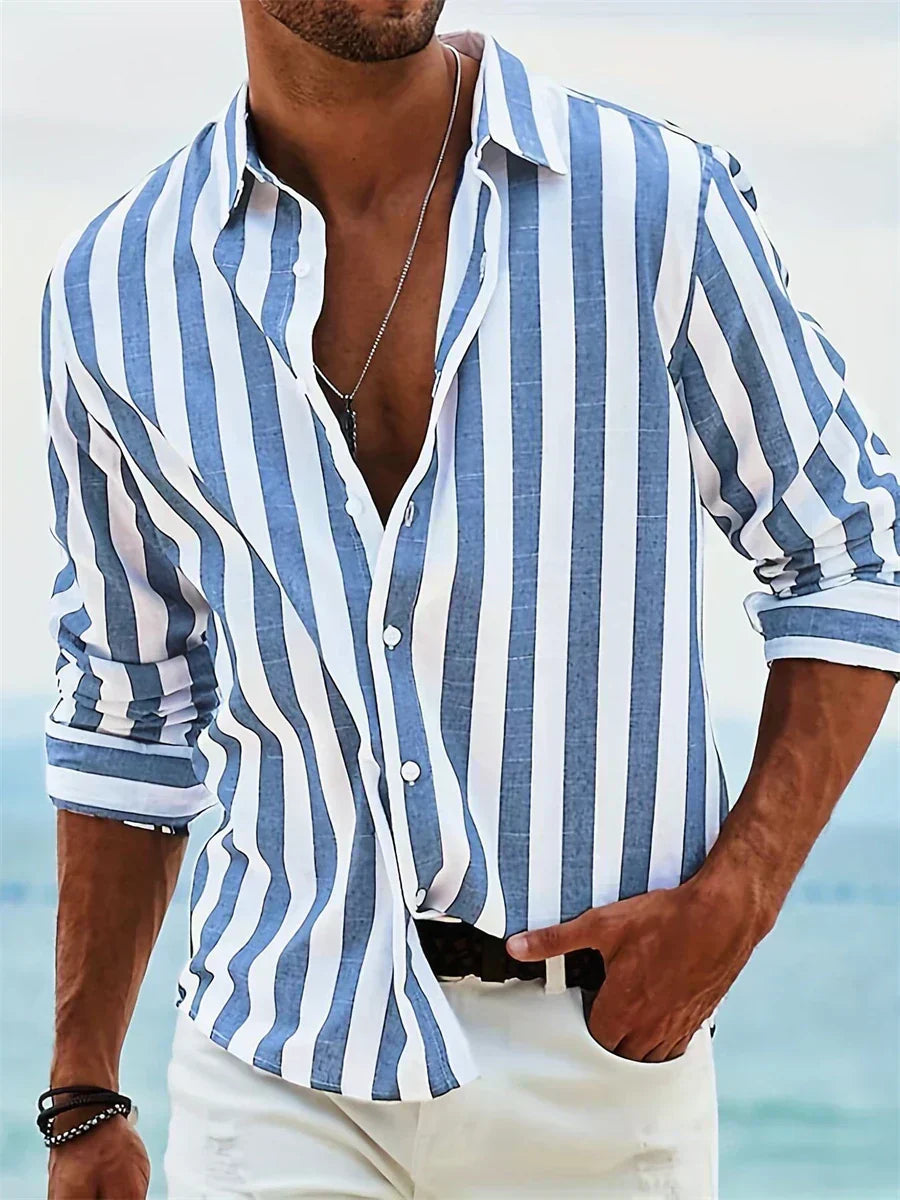Gabriel Moreno™ | Camisa de rayas ligera de verano