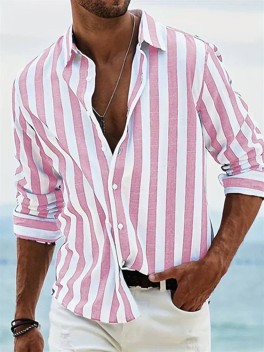 Gabriel Moreno™ | Camisa de rayas ligera de verano