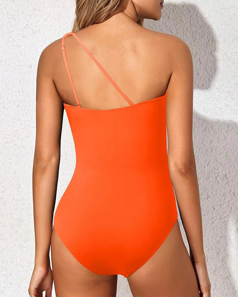 Emoswims - One Shoulder One Piece Swimsuit for Women Tummy Control Bathing Suits