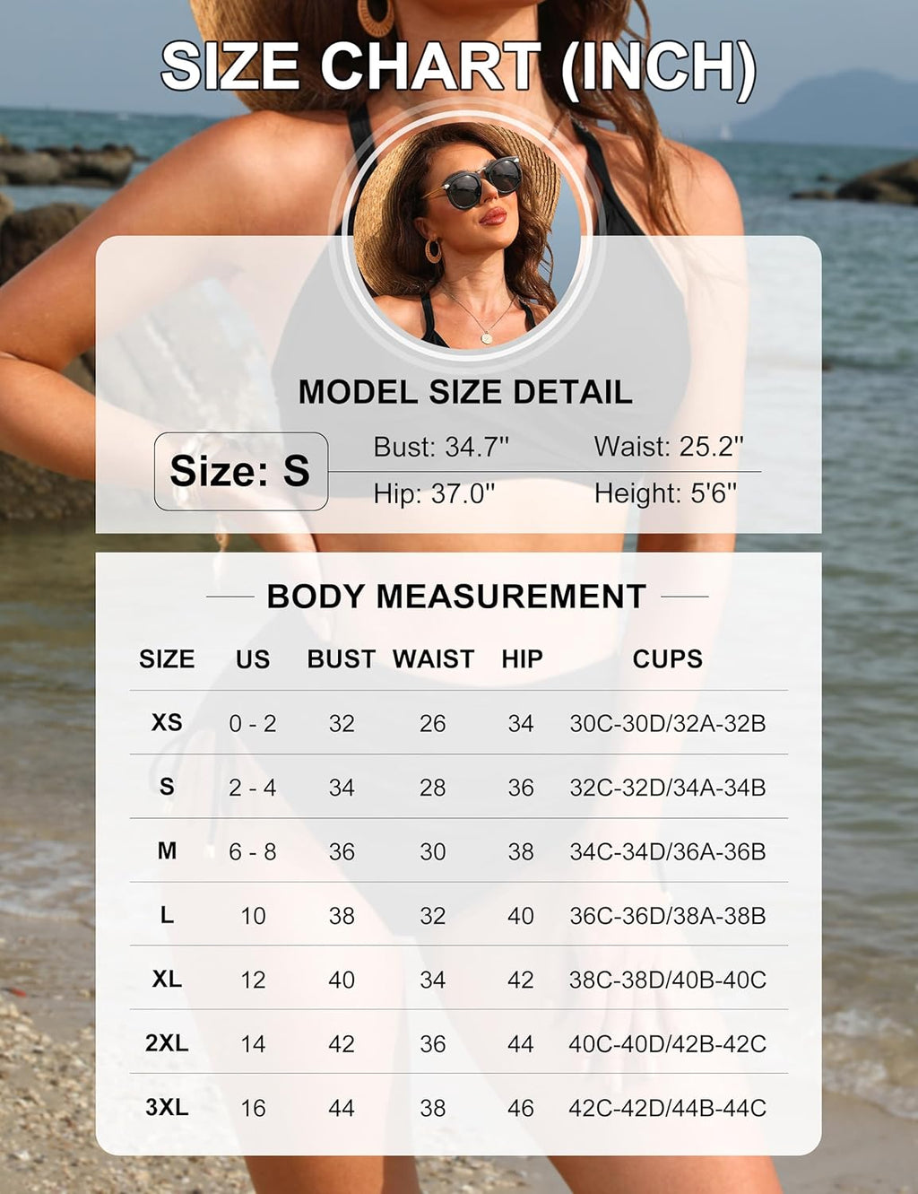 Emoswims - Womens High Waisted Bikini Sets Drawstring Tummy Control Swimsuits Crisscross Tie Back Bathing Suit