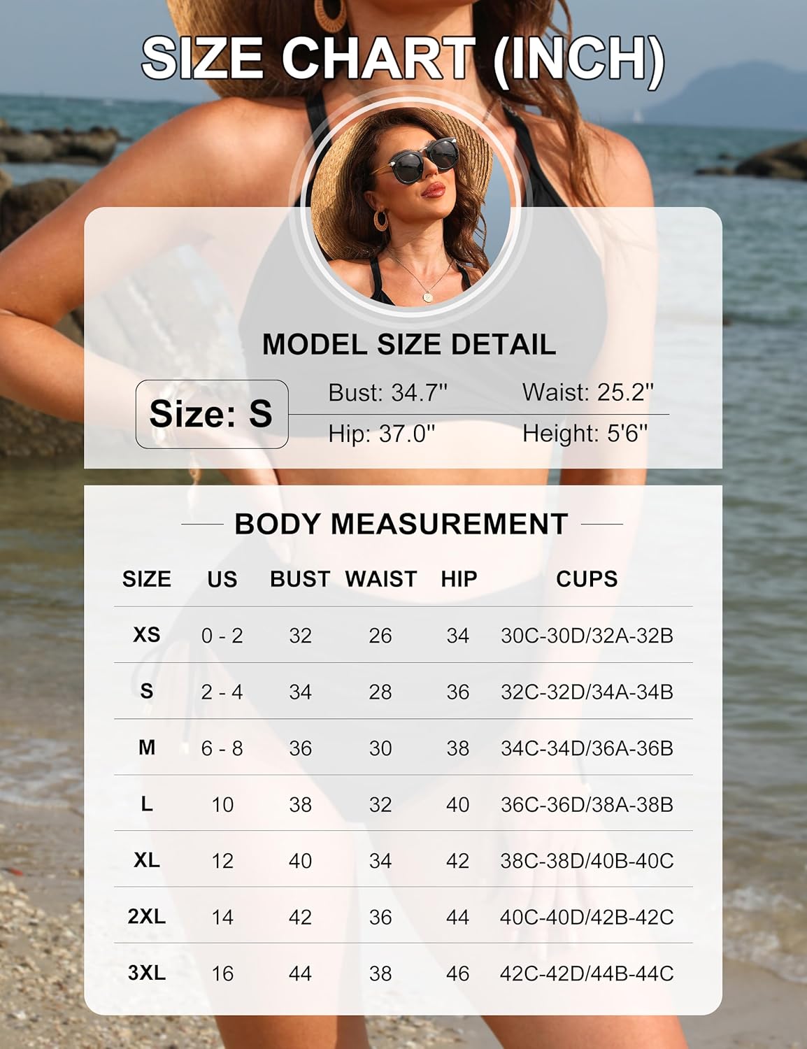 Emoswims - Womens High Waisted Bikini Sets Drawstring Tummy Control Swimsuits Crisscross Tie Back Bathing Suit