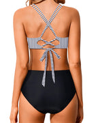 Emoswims - Women High Waisted Bikini Set Two Piece Swimsuits Push up Wrap Swim Suits Top Tummy Control Bathing Suit