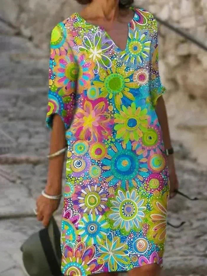 Nira | Vestido Midi Floral Vibrante