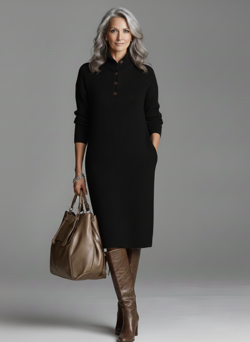 Britt | Vestido midi elegante con espalda descubierta